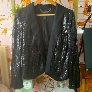 WHBM Sz M Sequin Blazer w/ fastener